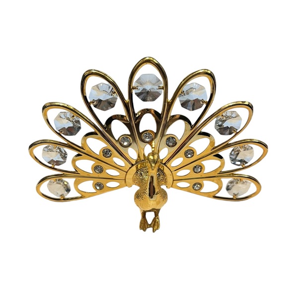 Swarovski Gold Plated Crystal Peacock Ornament By Crystal‎ Temptations figurine - Picture 9 of 10